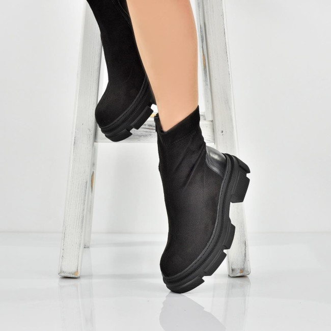 Ghete șosetă Andrea pentru femei din piele întoarsă elastică