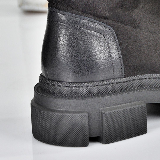 Ghete șosetă Andrea pentru femei din piele întoarsă elastică