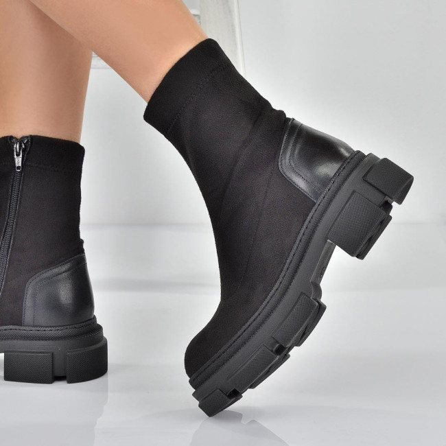 Ghete șosetă Andrea pentru femei din piele întoarsă elastică