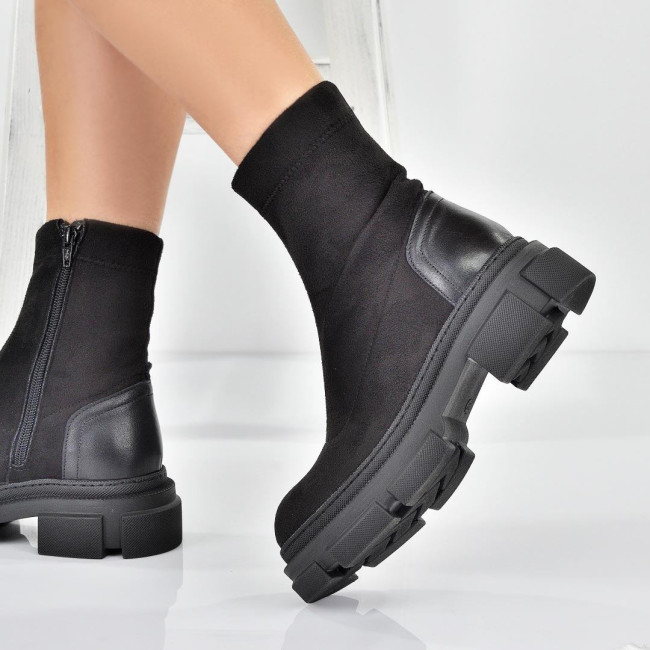 Ghete șosetă Andrea pentru femei din piele întoarsă elastică