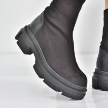 Ghete șosetă Andrea pentru femei din piele întoarsă elastică