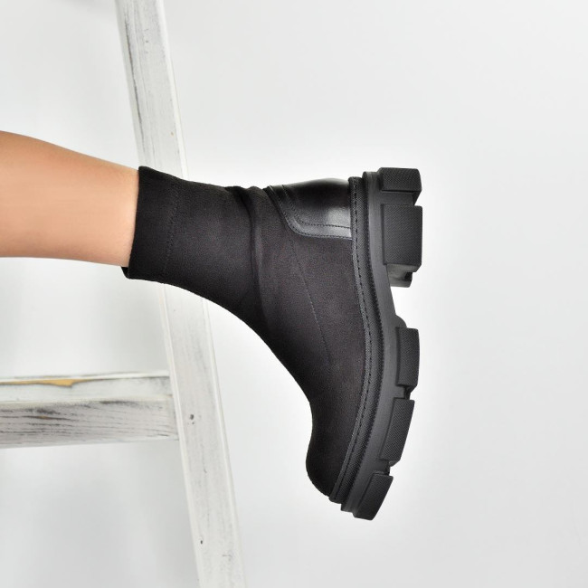 Ghete șosetă Andrea pentru femei din piele întoarsă elastică