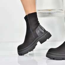 Ghete șosetă Andrea pentru femei din piele întoarsă elastică