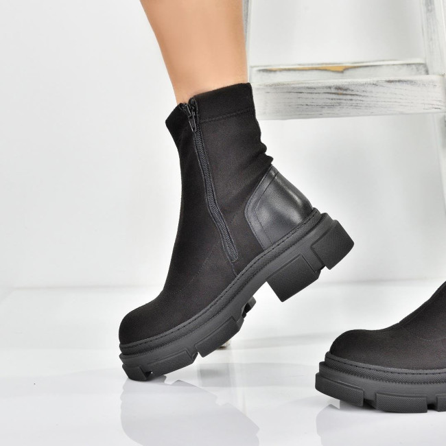 Ghete șosetă Andrea pentru femei din piele întoarsă elastică