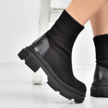 Ghete șosetă Andrea pentru femei din piele întoarsă elastică