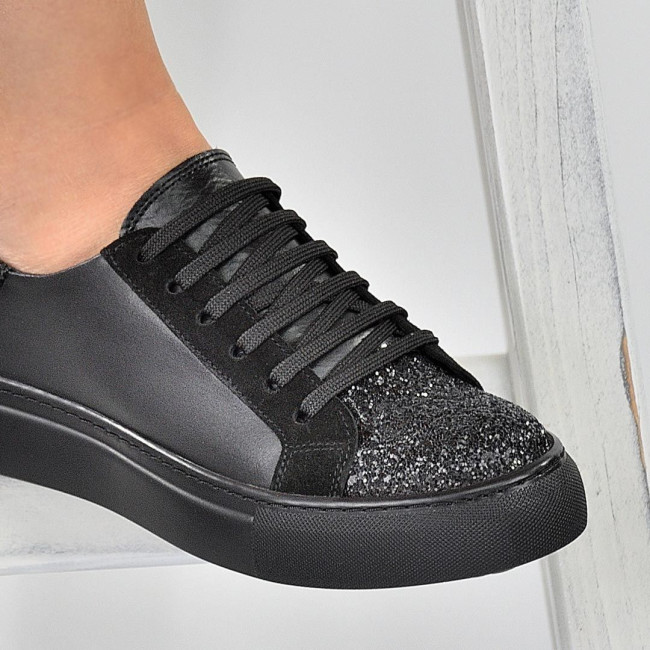 Teniși damă Adel black brokat