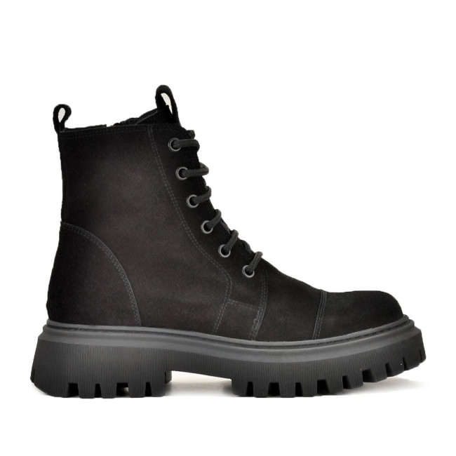 Cizme negre de piele intoarsa de dama Jana black velvet