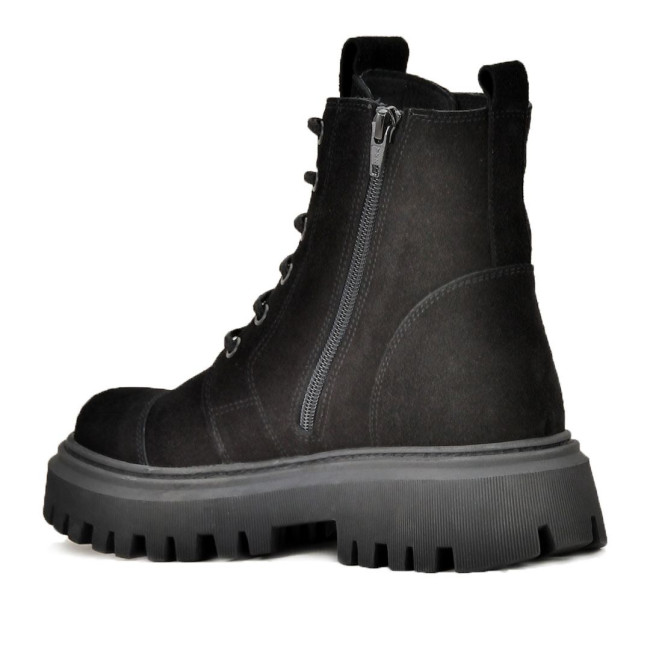 Cizme negre de piele intoarsa de dama Jana black velvet