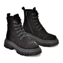 Cizme negre de piele intoarsa de dama Jana black velvet